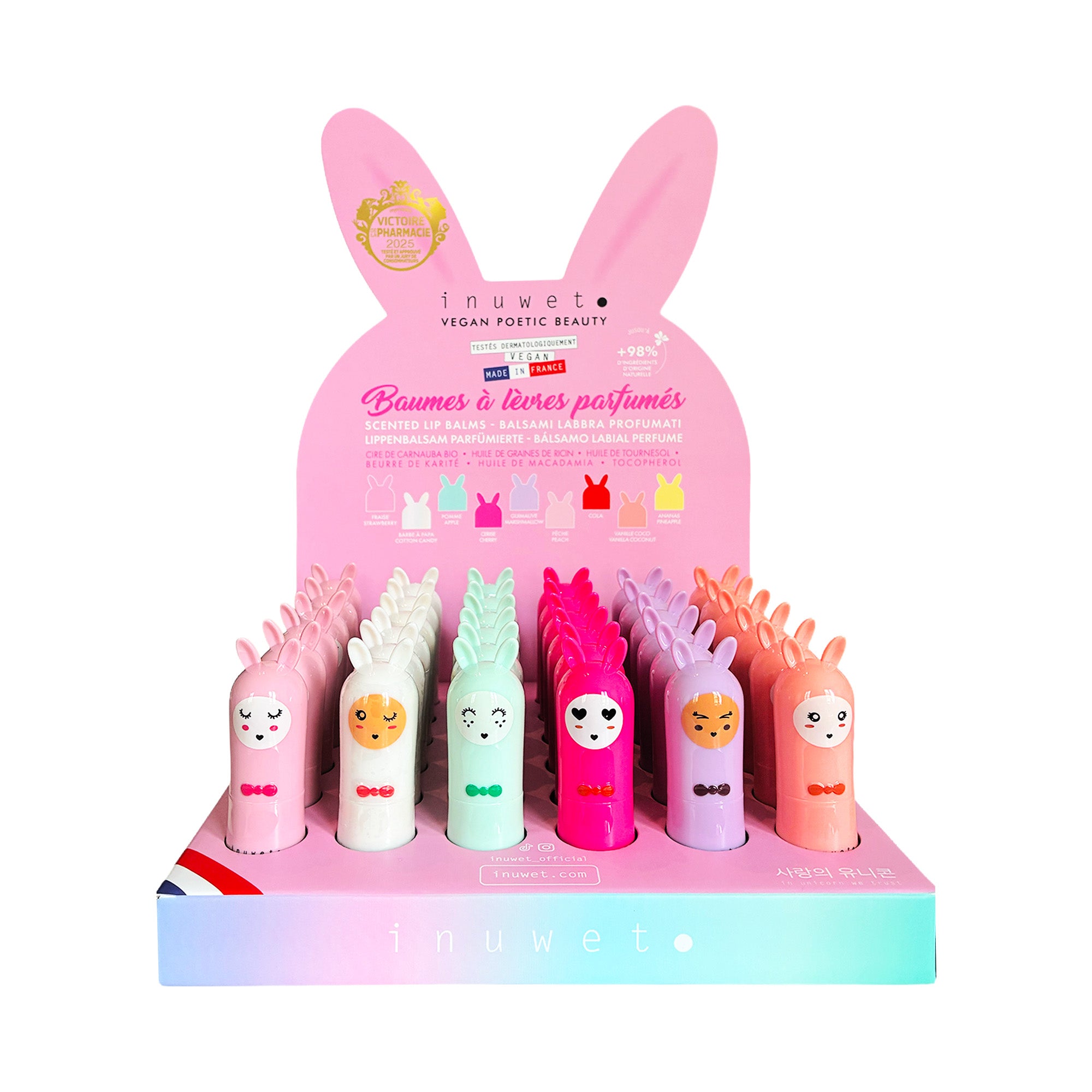 Présentoir vide baumes à lèvres bunny