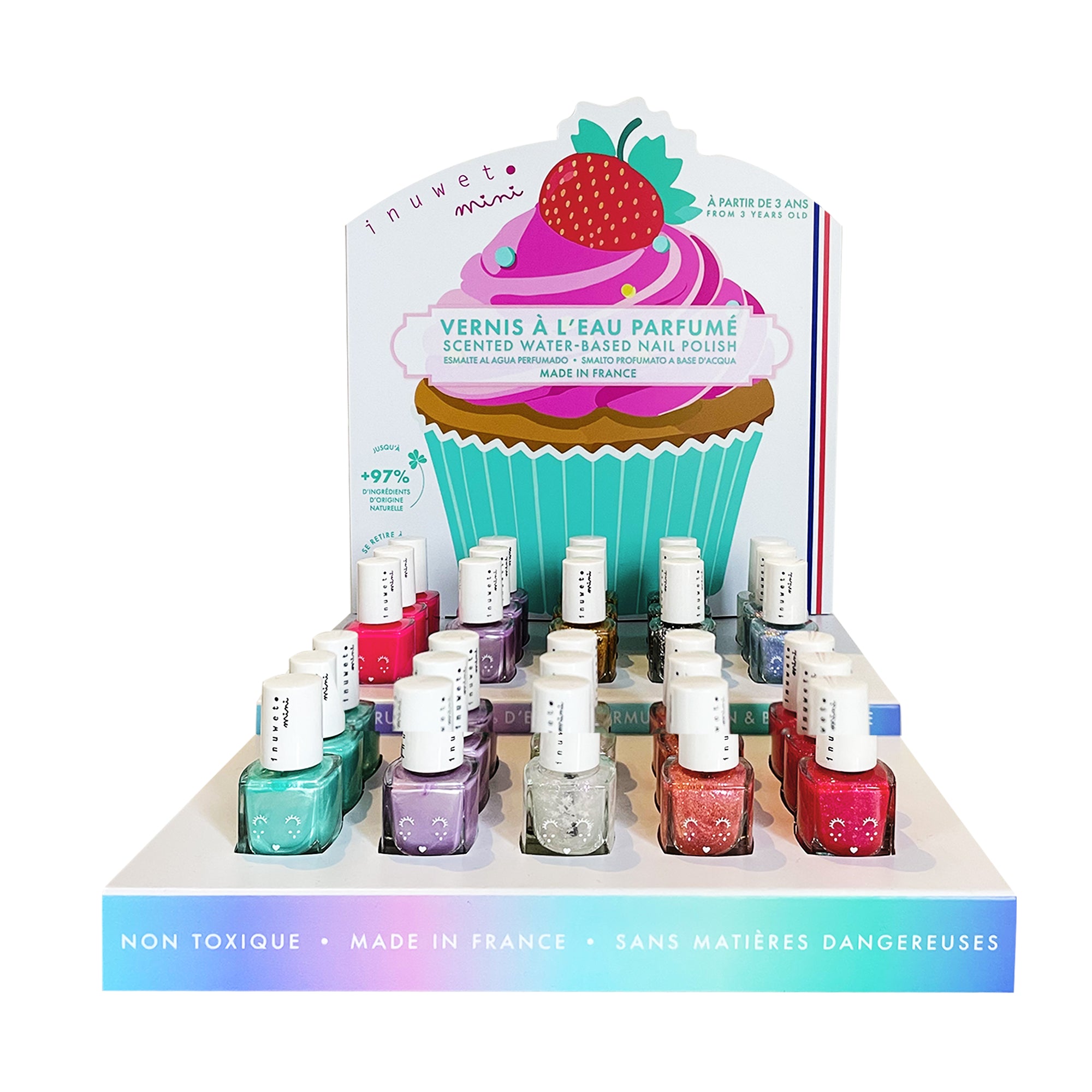 Présentoir vide vernis à l'eau