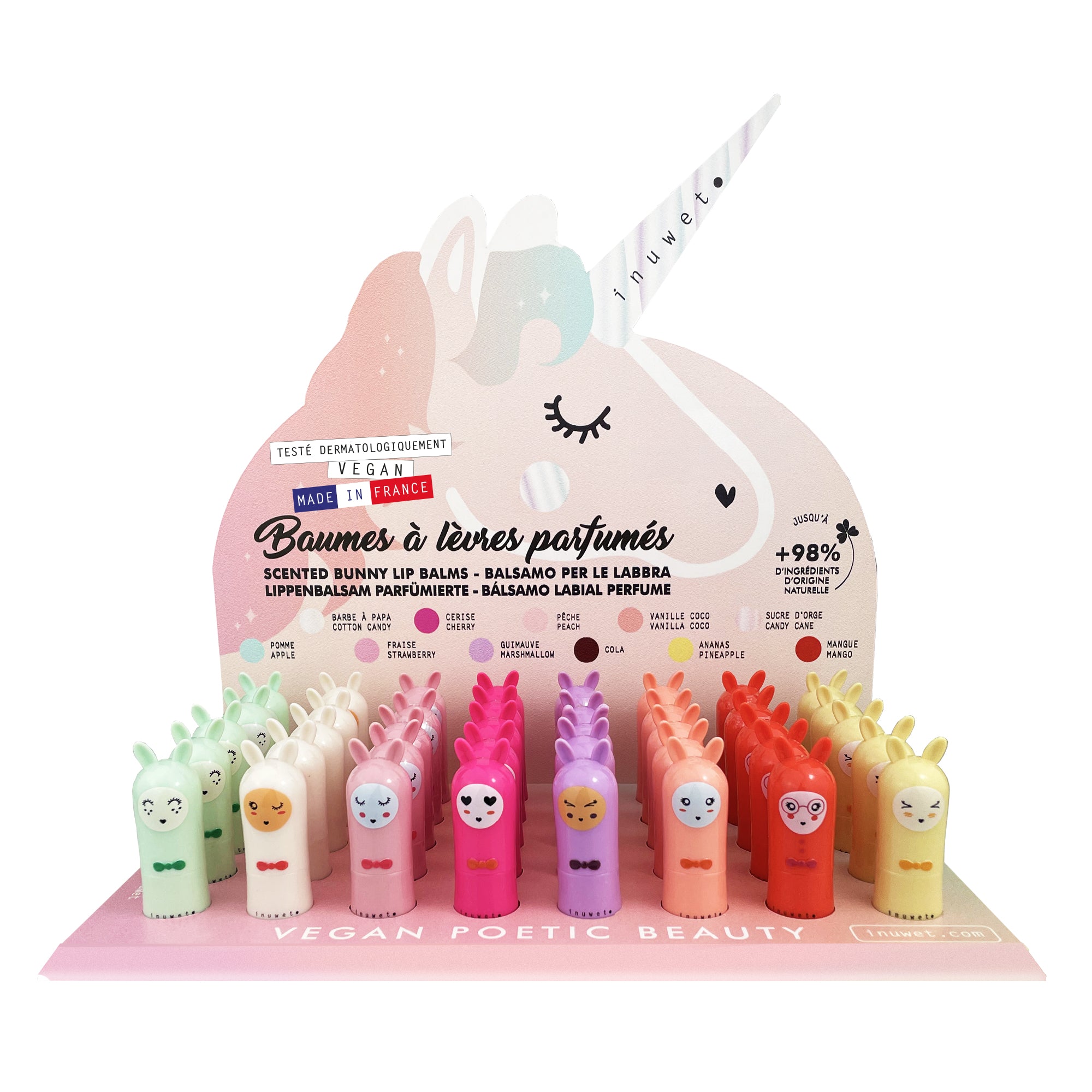 Présentoir baumes à lèvres licorne